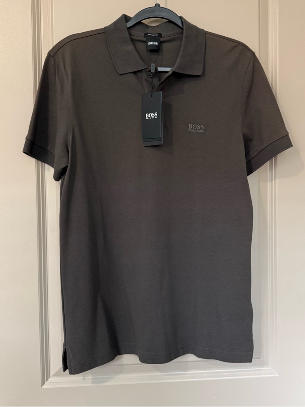 NWT BOSS Hugo Boss Pima Cotton Polo Shirt - Grey